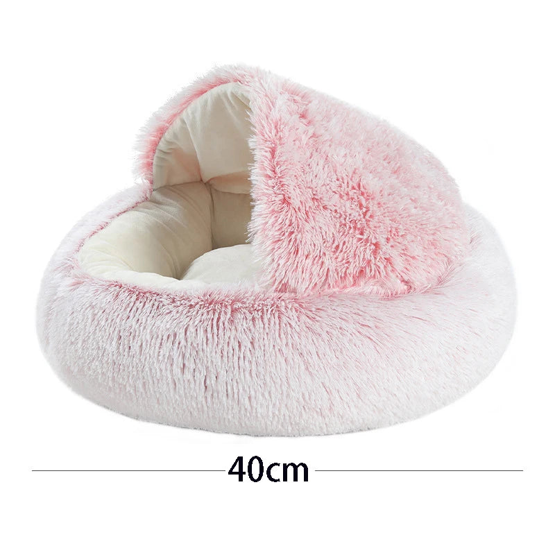 Lit douillet en peluche pour chat