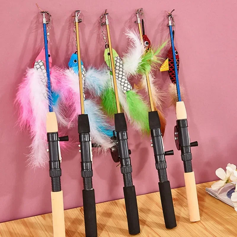 Canne à pêche pour chat