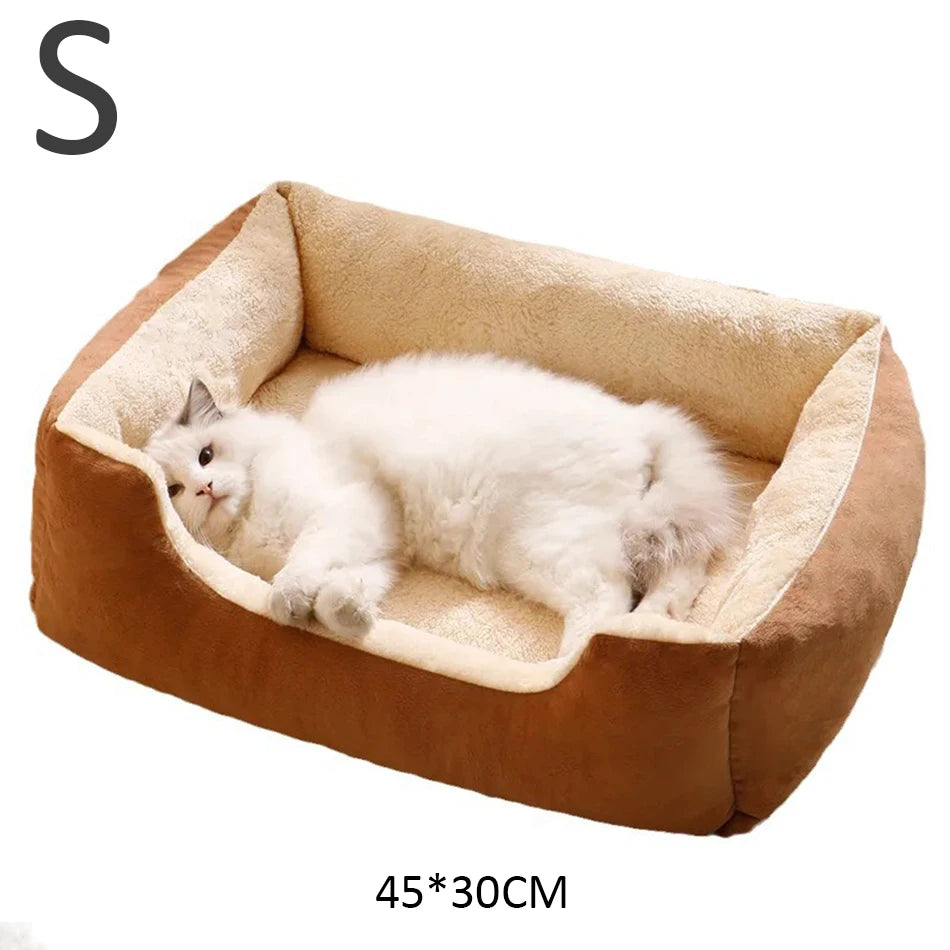 Lit douillet en peluche pour chat