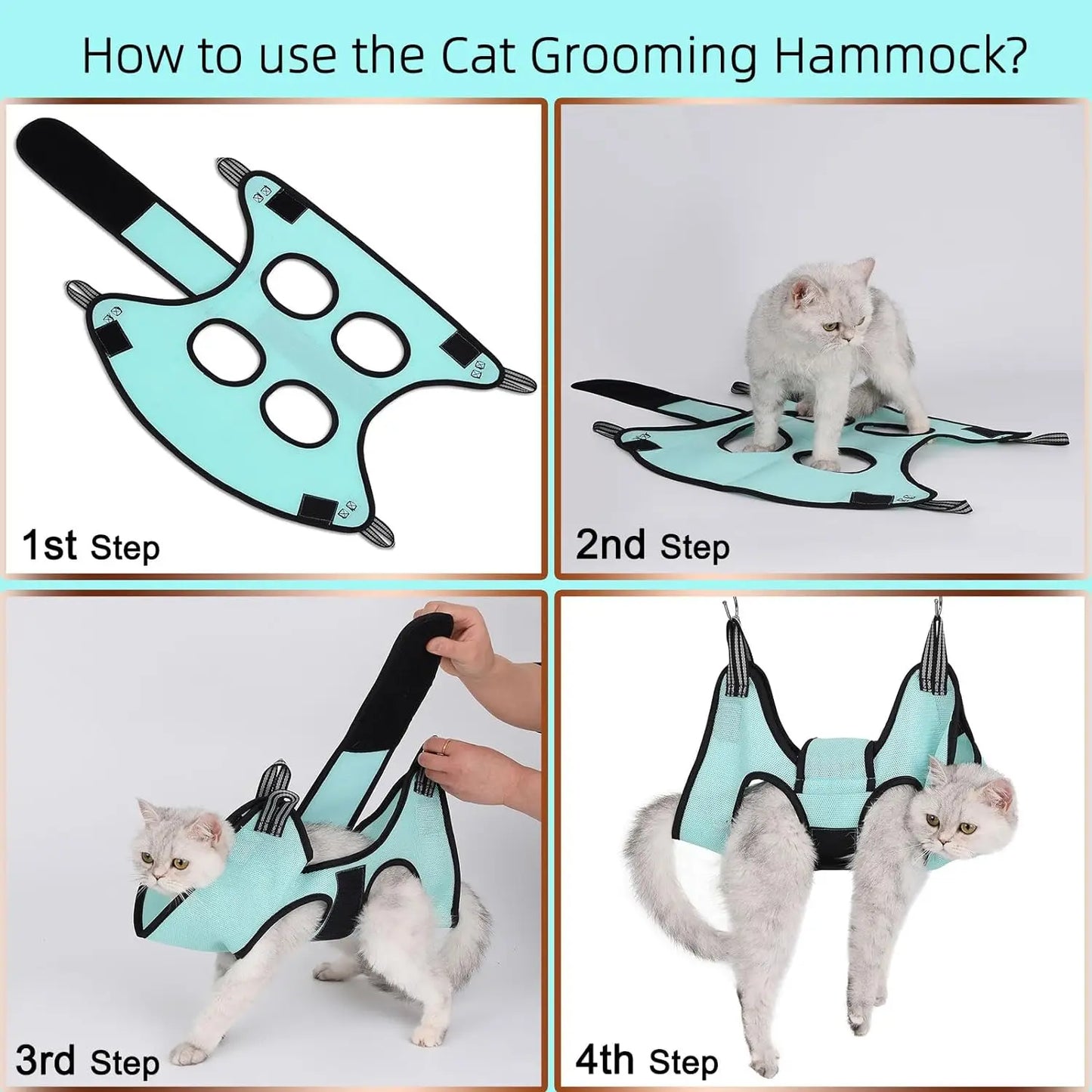 Hamac de toilettage pour chat