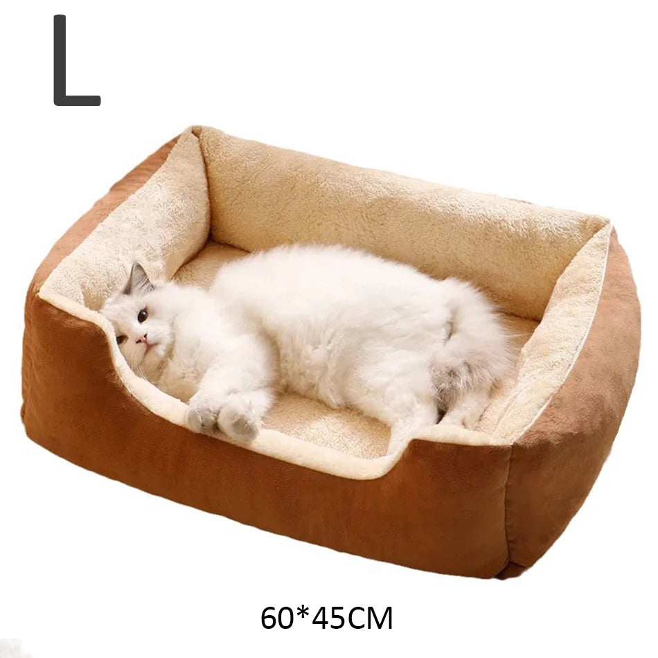 Lit douillet en peluche pour chat