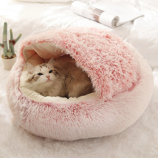 Lit douillet en peluche pour chat