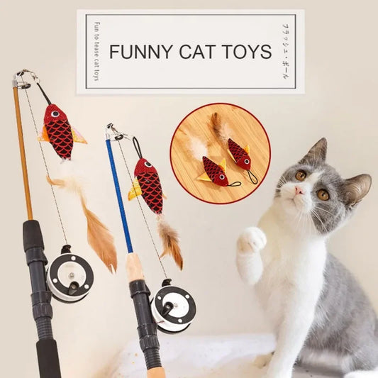 Canne à pêche pour chat
