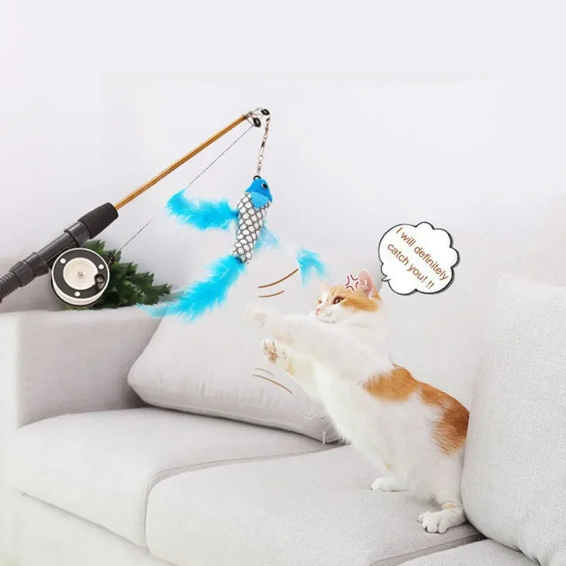 Canne à pêche pour chat