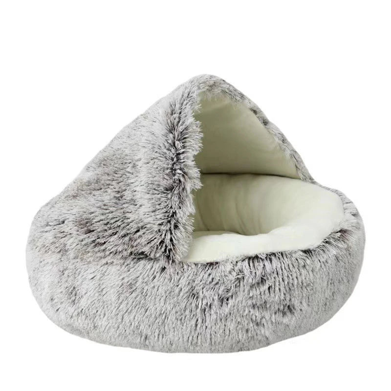 Lit douillet en peluche pour chat